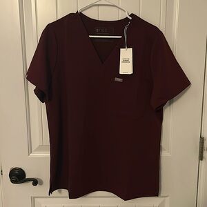 FIGS burgundy scrub top